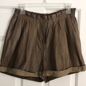 J. Crew brown leather shorts sz 6